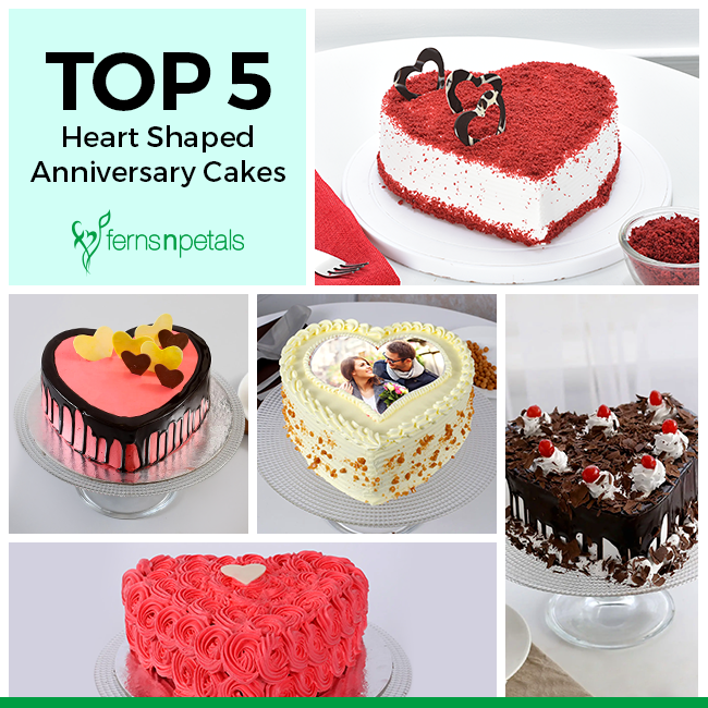 Top 5 Heart Shaped Anniversary Cakes Ferns N Petals