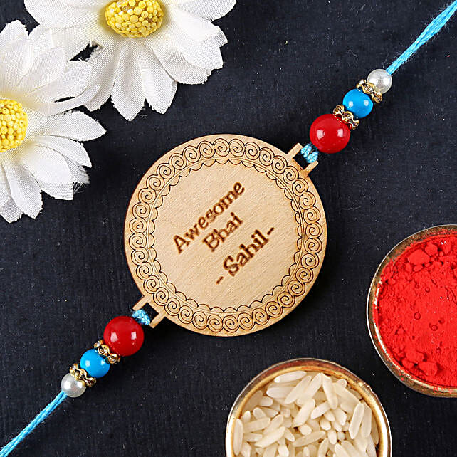 Personalised Awesome Bhai Round Rakhi argentina | Gift Personalised ...