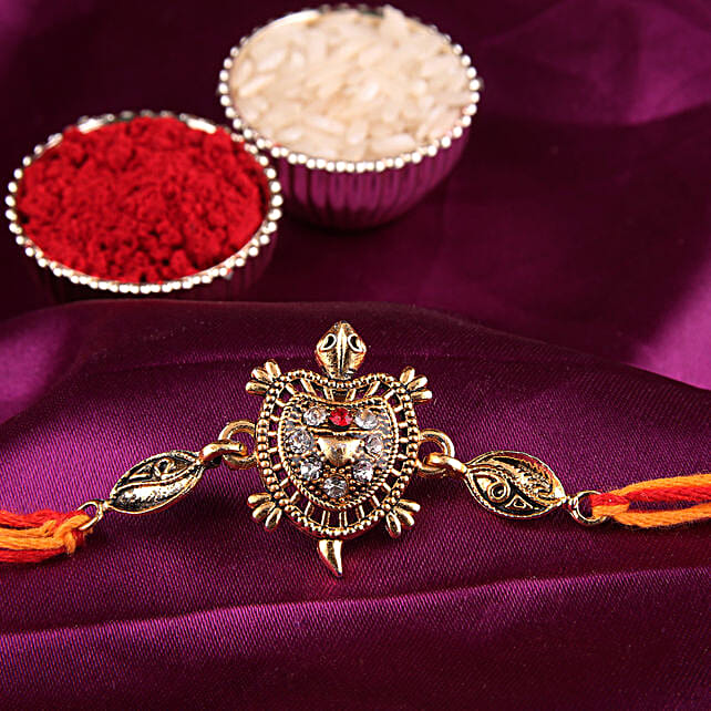 Buy/Send Diamond Studded Turtle Rakhi Online- FNP