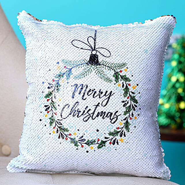 Cushion Merry Christmas White