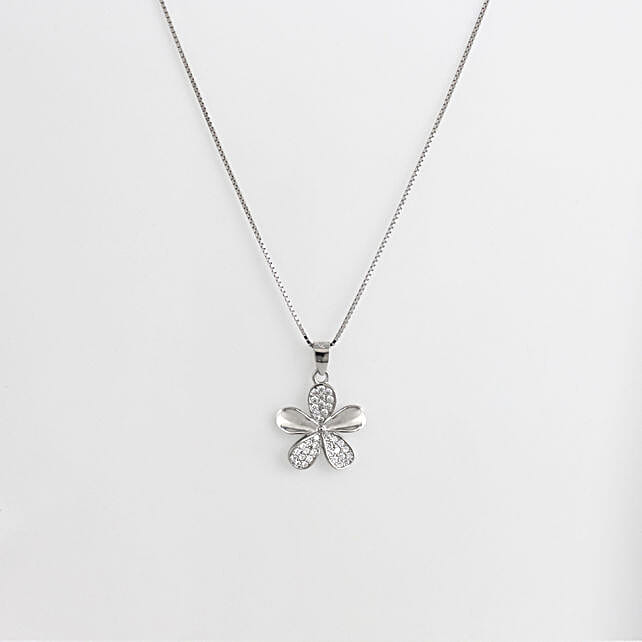 Buy/Send GIVA 925 Silver Flower Pendant Online- FNP