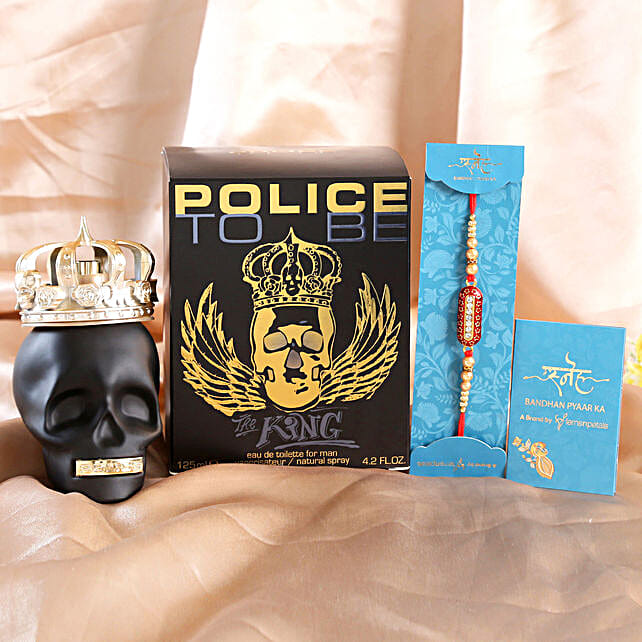 Buy/Send Designer Capsule Rakhi and Police Eau de Toilette Online- FNP
