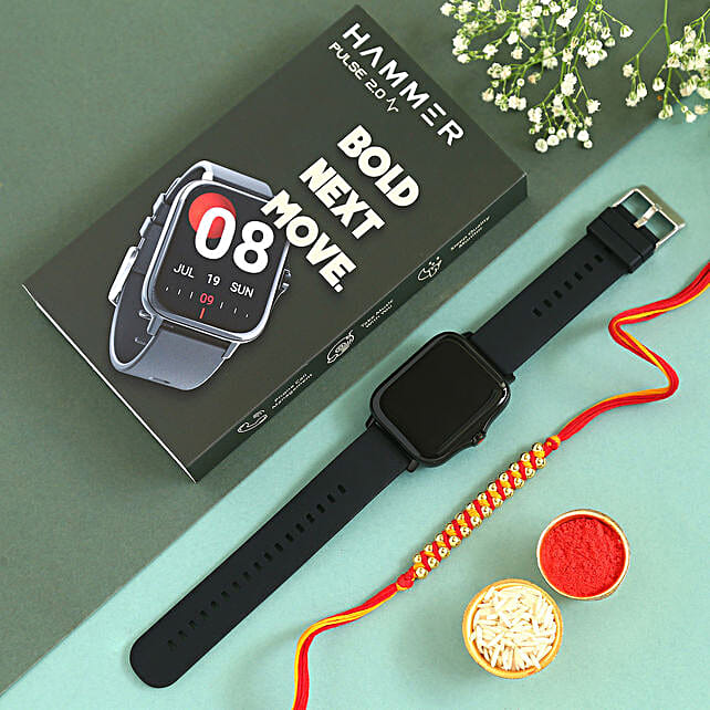 Buy/Send Beads Mauli Rakhi N Hammer Pulse2 Smartwatch Online- FNP