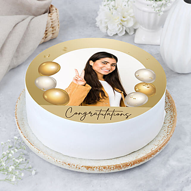 Best Wishes Pineapple Photo Cake Half Kg