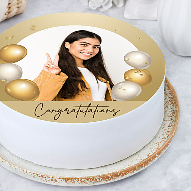 Best Wishes Pineapple Photo Cake Half Kg