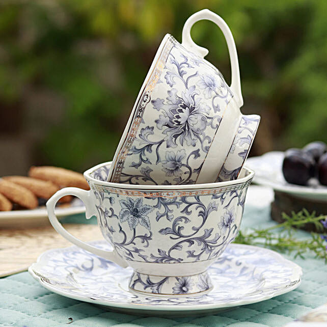 Blue Old Fashioned Tea Cups Blue And White Porcelain English