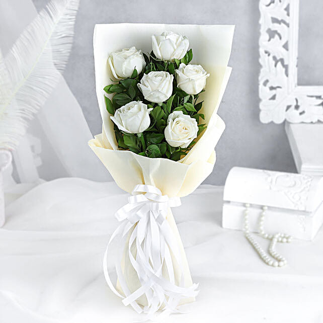 Send White Roses Bunch