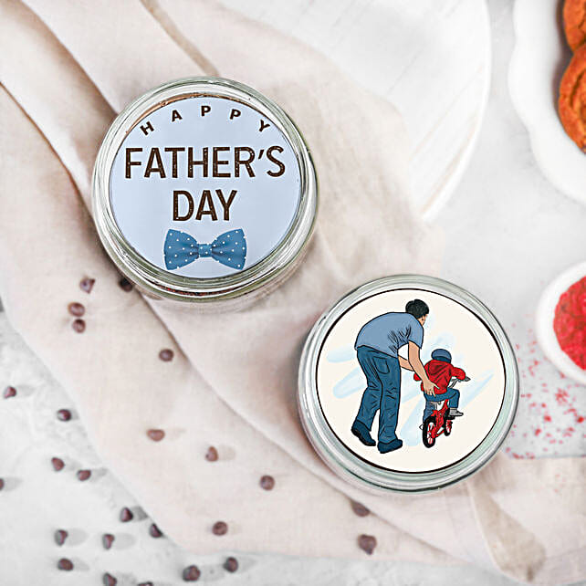 Fathers Day Choco and Velvet Surprise Jar Cake