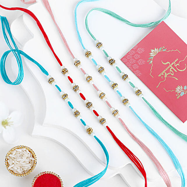 Understated Elegance Beads Rakhi Set of 5