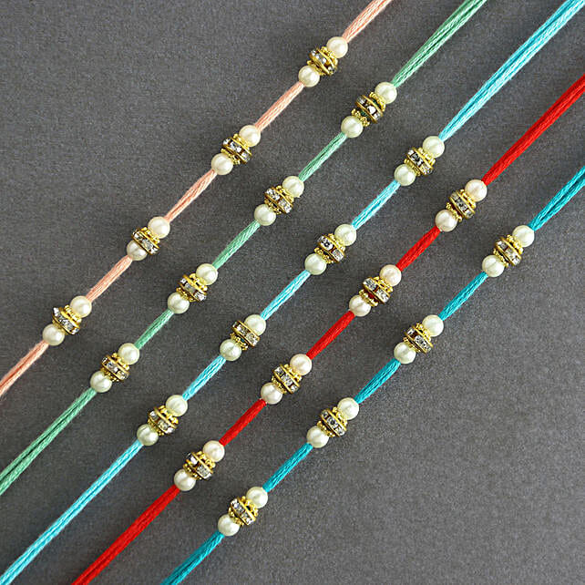 Understated Elegance Beads Rakhi Set of 5