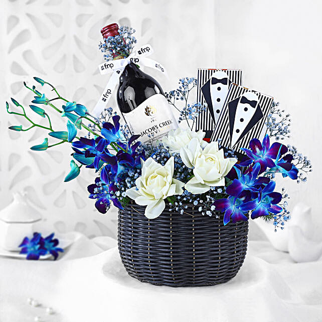 Buy/Send Orchid & Rose Harmony Basket Online- FNP
