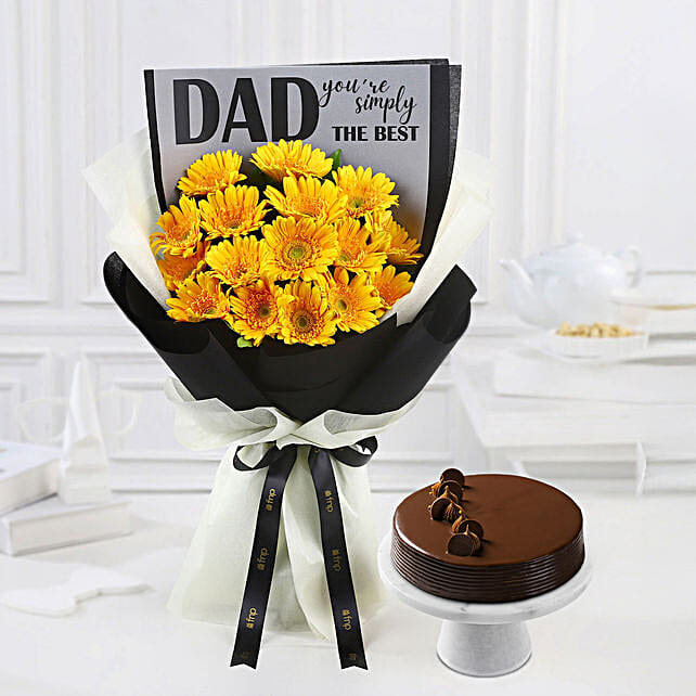 Best Dad Bouquet N Cake Combo