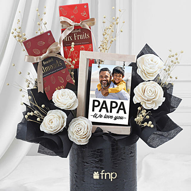 Personalised Gift Box with Chocolates Flowers N Frame