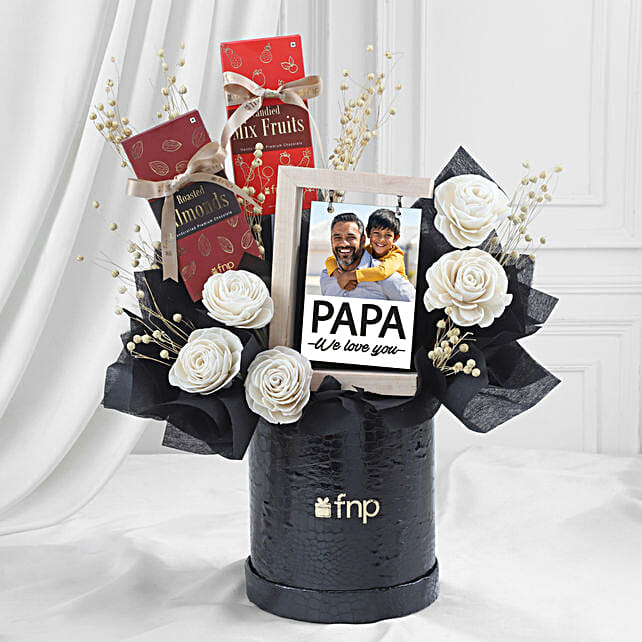 Personalised Gift Box with Chocolates Flowers N Frame