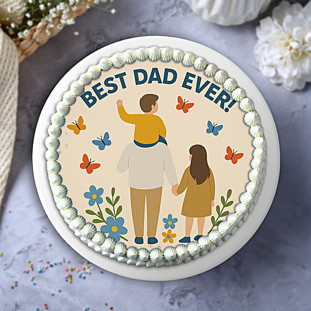 Dad N Me Eggless Celebration Photo Cake  Half Kg