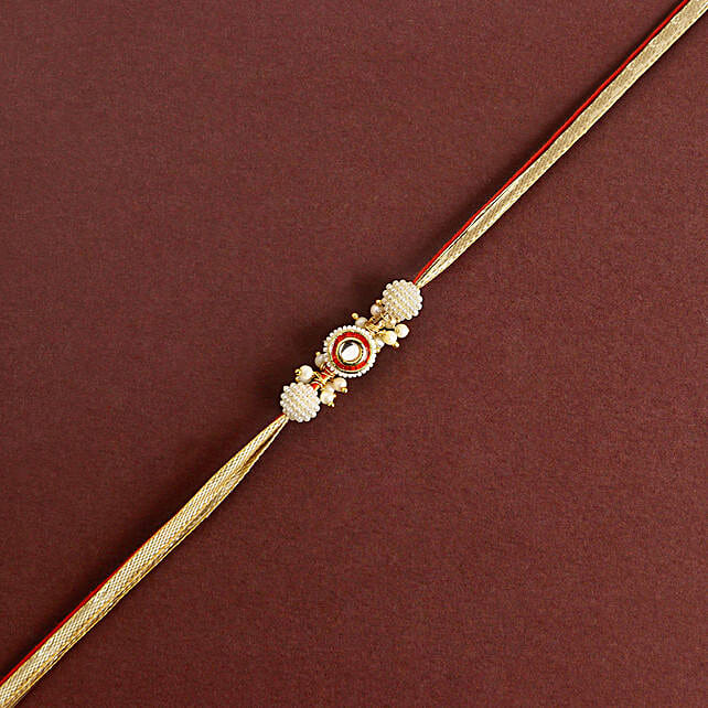 Crimson Majestic Pearl Rakhi N Nutty Treasures Duo