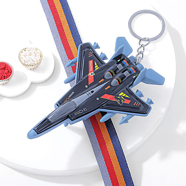 Fighter Jet Keychain Kids Rakhi
