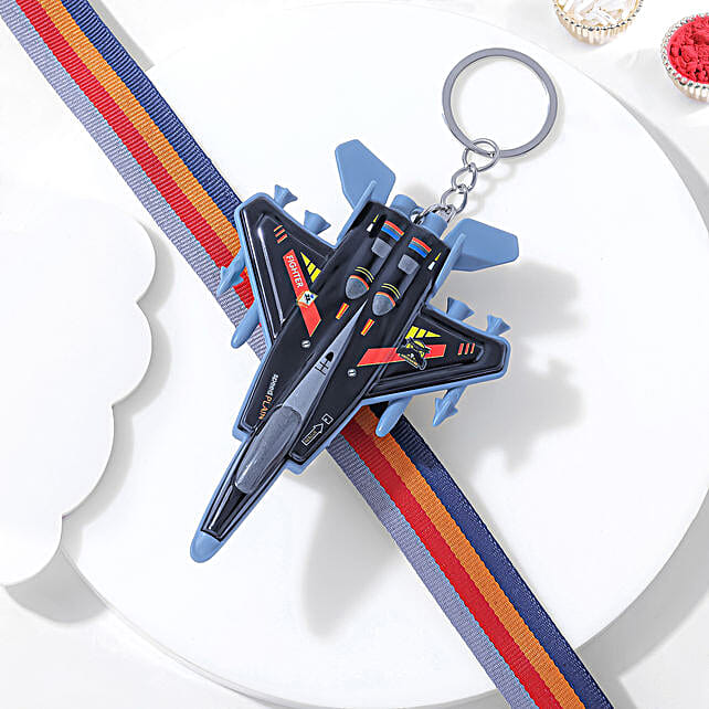 Fighter Jet Keychain Kids Rakhi