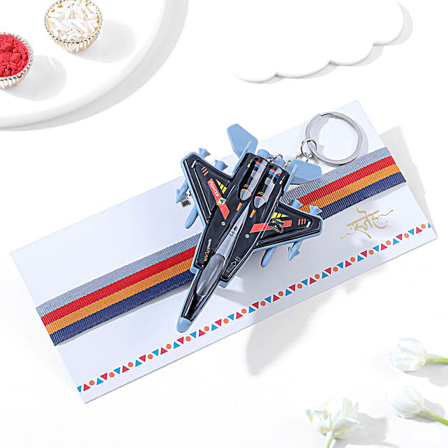 Fighter Jet Keychain Kids Rakhi