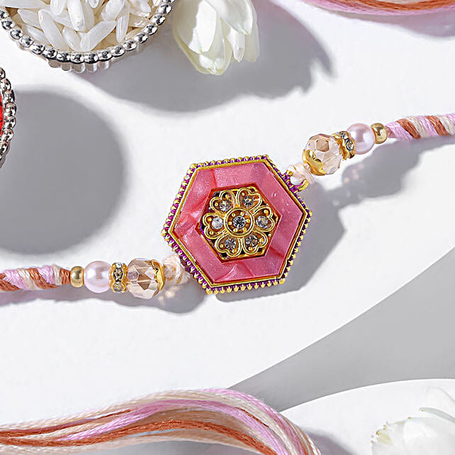 Hexagon Pink Designer Rakhi
