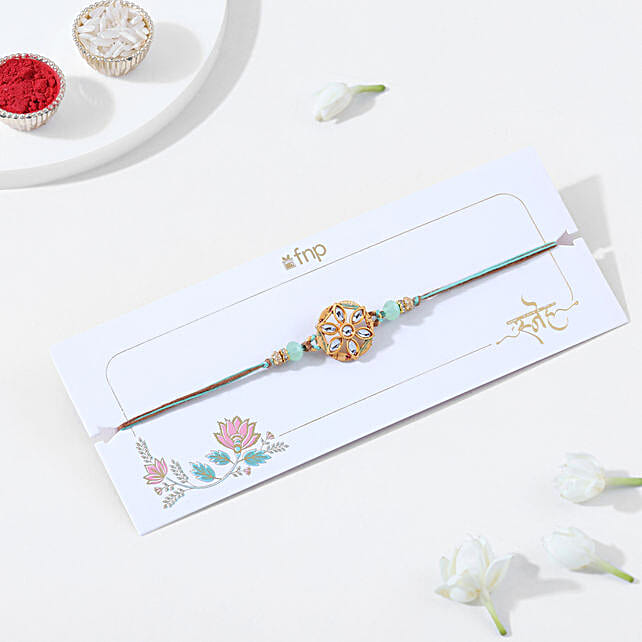 Pastel Floral Kundan Rakhi