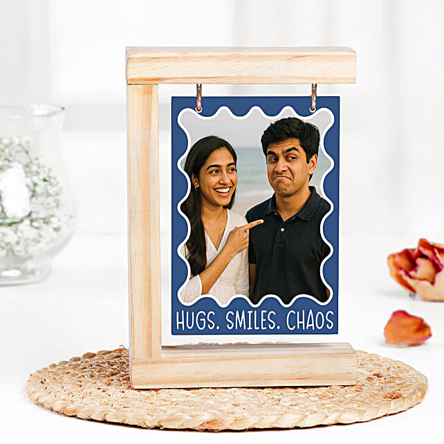 Devotional Rudrakash Rakhi with Custom Photo Frame