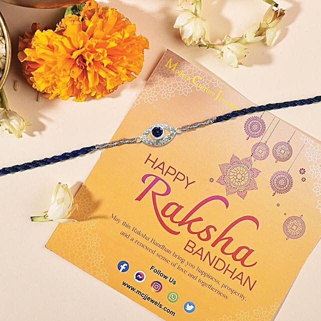 925 Silver Evil Eye Rakhi Gift