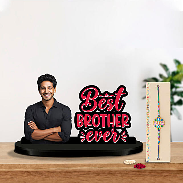 Custom Best Brother Caricature N Meenakari Rakhi