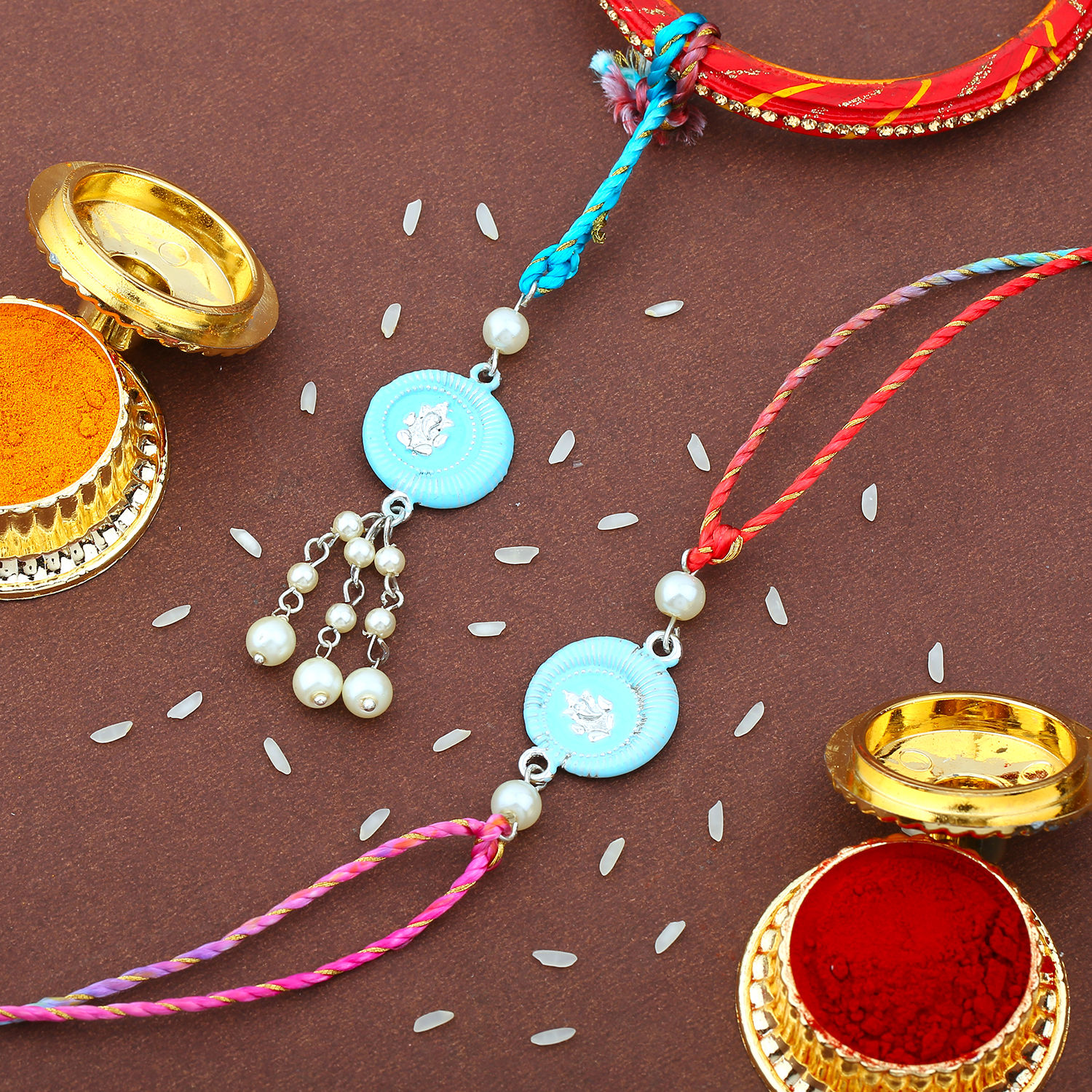 thumbnail image 2 of MANUSHYA LIFE | Set Of 2 | Evil Eye Rakhi For Brother And Bhabhi 2 of 9