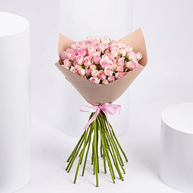Pink Nice Roses 25 Pink Roses Bouquet in Nice Wrapping saudi-arabia | Gift 25 Pink ...