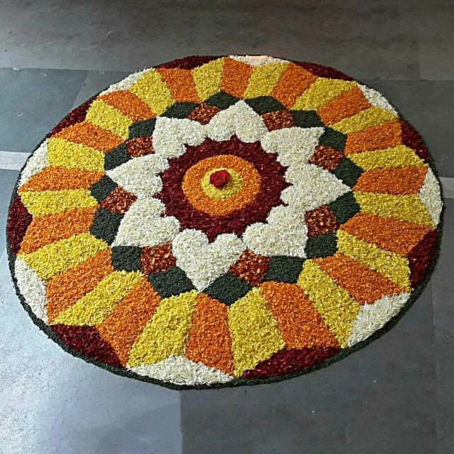 Multicolor Flowers Rangoli uae | Gift Multicolor Flowers Rangoli- FNP