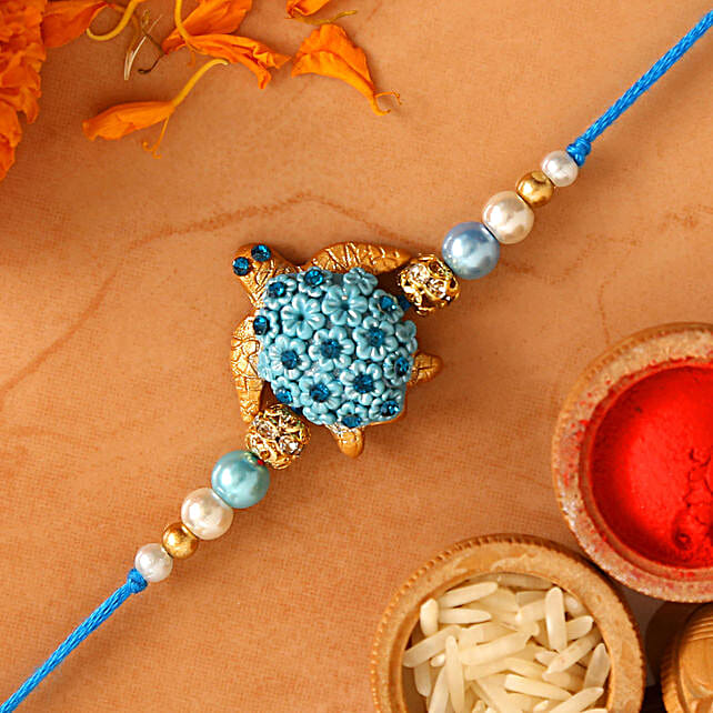 Turtle Raki Turtle Pearl Polymer Clay Rakhi For Kids Exp uk | Gift Turtle Pearl ...
